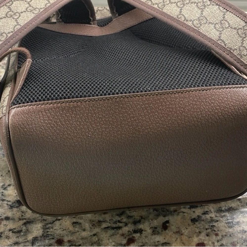 Gucci Monogram Backpack with Gold and Red Accents - Picture 9 of 10